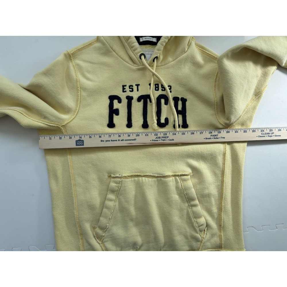 Y2K ABERCROMBIE Mens Sweatshirt Muscle Hoodie Heavyweight Distressed- Size L - Picture 9 of 10